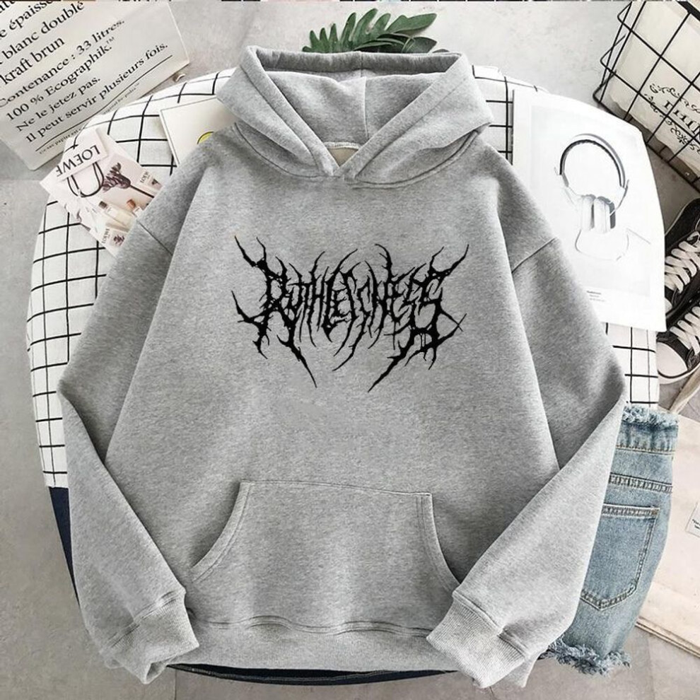 (grey, S) Hip Hop Men's Hoodies Winter Gothic Long Sleeve Hooded Sweatshirt Harajuku Streetwear Oversized Women Hoodies Y2K Clothes