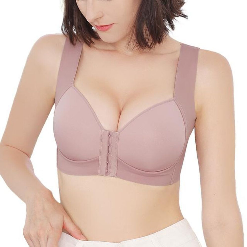 (lavender, 40C) Sexy Front Closure Bras for Women Plus Size Underwear Seamless Push Up Brassiere Vest Top Sexy Bra