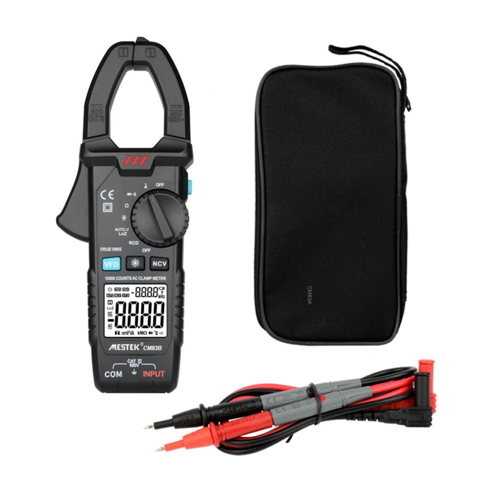 (B) Mestek Digital Lamp Storage 600A Ac Current 600V Ac/Dc Voltage Capacitance Measurement Data Reserved Backlight Ncv Tester Multi-Test Table 4006889789773