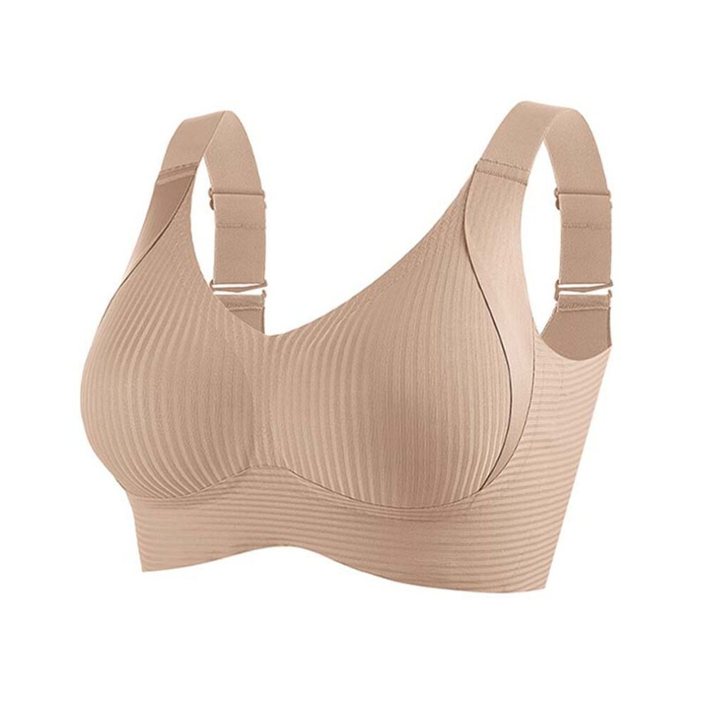 (beige, M) Push Up Bra For Women Seamless Underwear No Wire Bralette Simple Solid Color Bras Ladies Brassiere 34ab-42ab