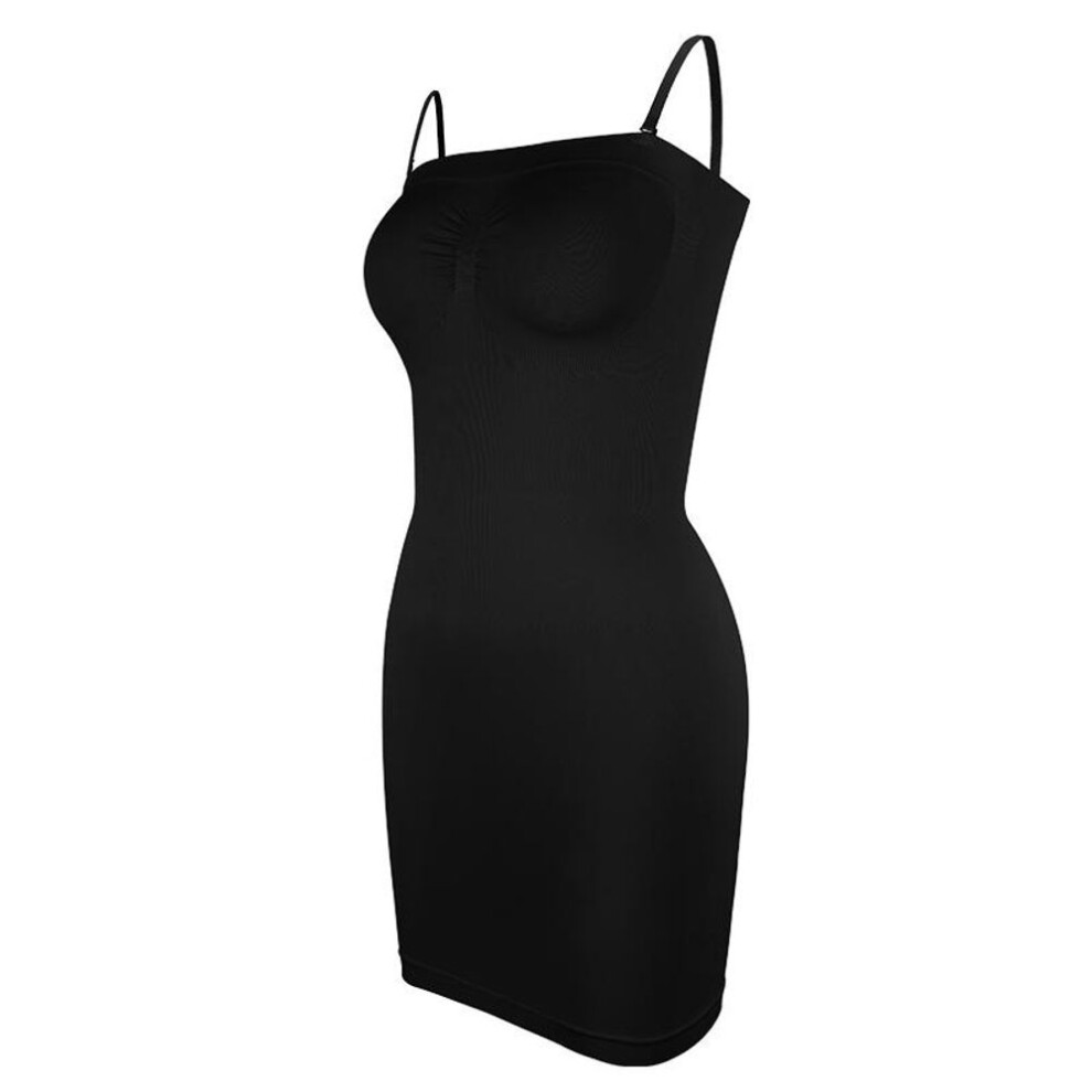 (black, S) Women Seamless Full Slips Shapewear Strapless Bodysuit Under Dress Body Shaper Dresses Sexy Butt Lifter Tummy Control Shaping Corset