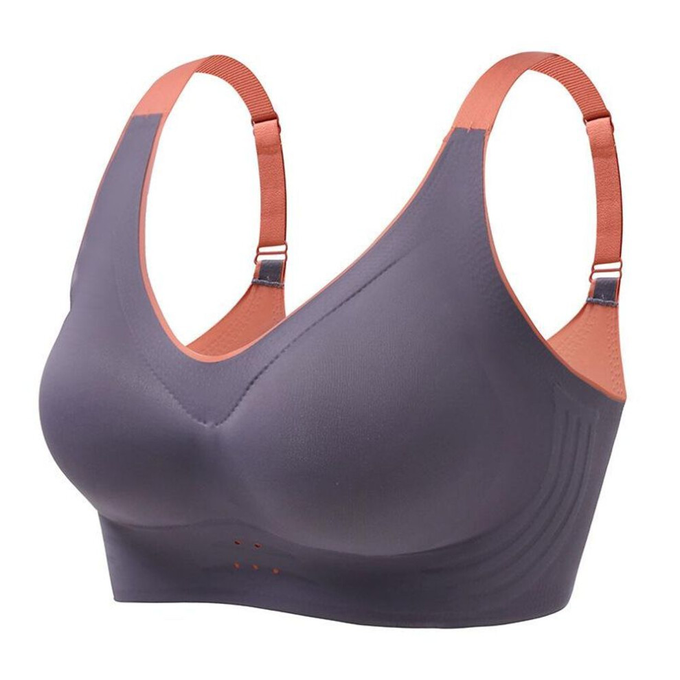 (grey, M) Plus Size Bra Sexy Bra Seamless Wireless Bras for Women Soft Padded Bralette Sports Brassiere Female Lingerie M to 6XL