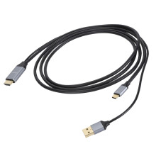 Cable adaptador de interfaz multimedia de alta definición de 2 m a tipo C (4K a 60 Hz, 2K a 144 Hz, 1080p a 60 Hz)