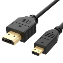 Chronus Micro HDMI Male to HDMI Male Cable, Compatible with GoPro Hero, Canon/Nikon/Sony Camera, 6 Feet