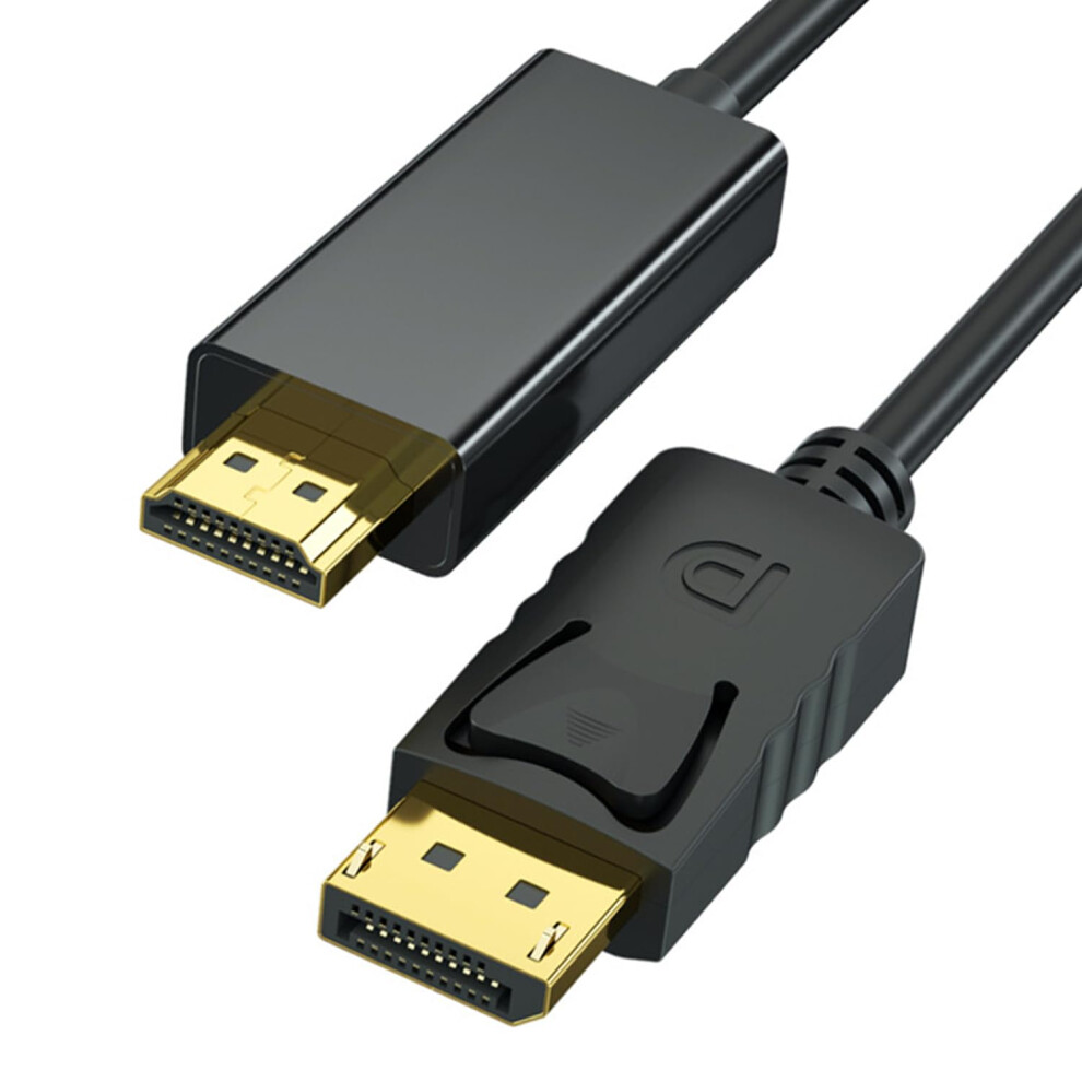 Chronus Displayport To Hdmi Cable 6Ft, 4K Dp To Hdmi Cable Adapter, Uni-Directional Dp 1.2 To Hdmi 1.4 Cable Compatible With Pc Tv Monitor Projector