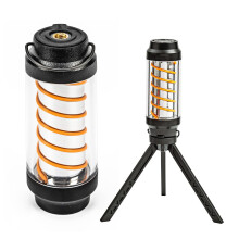3.5-inch Convertible LED Camping Lantern Flashlight, 7 Lighting Modes, USB-C Charging, IP6X, Max. 90 Lumens, Tripod and Carabiner Included(Black)