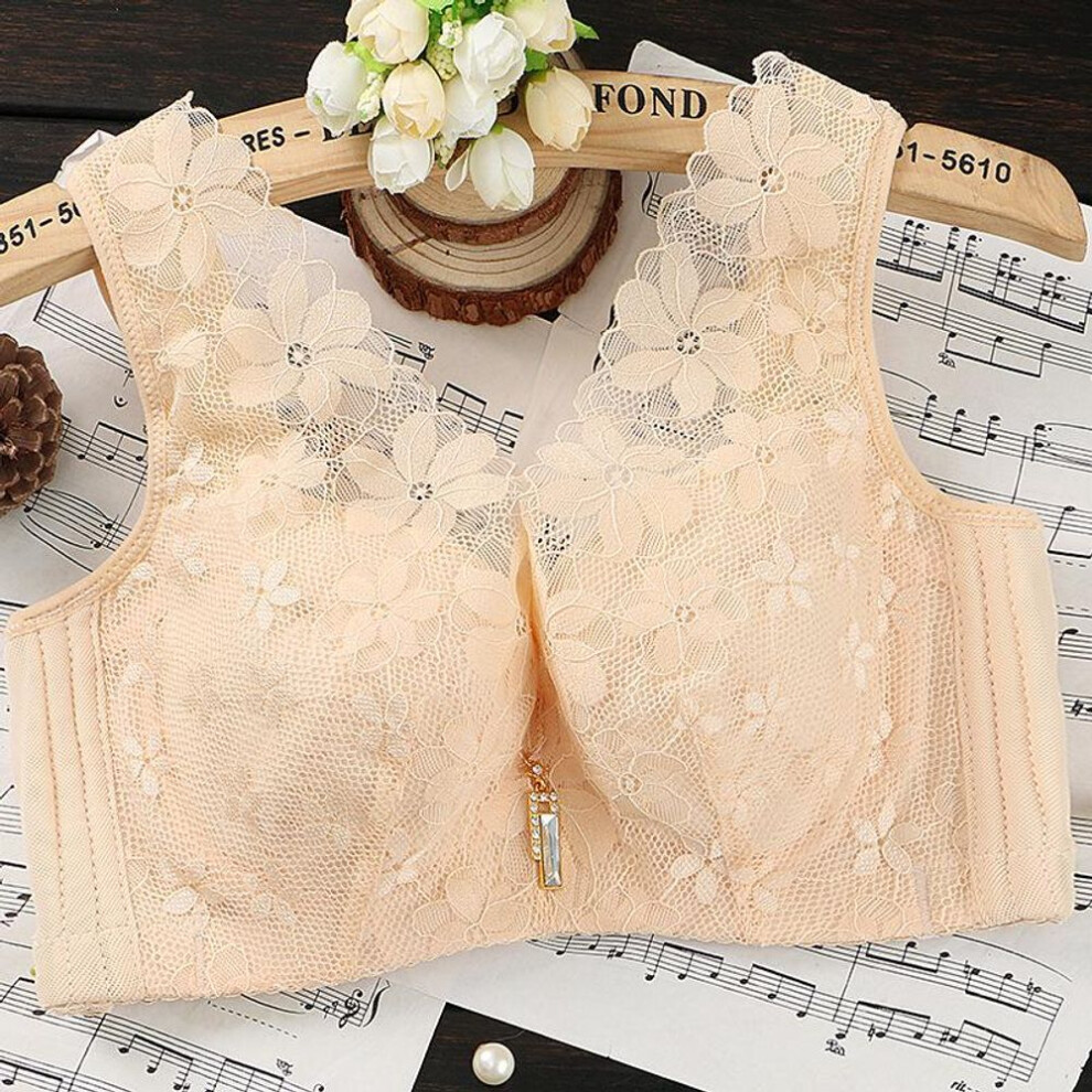 (nude, 80D) Large Size Women Ultra Thin Minimizer Brassiere Unpadded Underwire Gather Bra Sexy Lace Lingerie