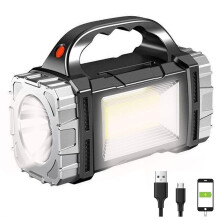 Focos LED solares recargables, reflector LED portátil superbrillante de 7000 lm, lámpara de mano multifuncional para acampar.