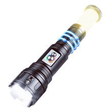 Super Bright Rechargeable Flashlight, 2in1 Flash Light Lantern High Lumens, Waterproof Red Camping Light(Black)