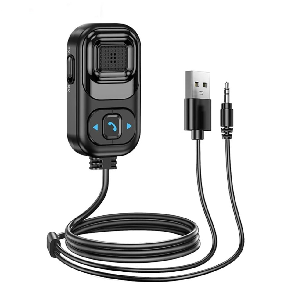 Chronus Bluetooth 5.1 Receiver For Car, 2-In-1 Rx/Tx Noise Cancelling Bluetooth 3.5Mm Aux Adapte Support Siri For Car Stereo/Home Stereo 6976918053220