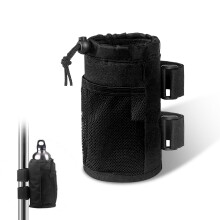 Chronus 1 PC Car Hanging Water Bottle Bag, 6.88" x 6.88" x 3.34" Waterproof PE Insulation Layer Water Cup Holder with Mesh Pocket Rope Lock, Storage