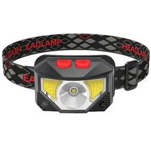 LED Headlamp Flashlight, Ultra-Bright Rechargeable, 8 Modes, White/Red Light, Waterproof(Black)