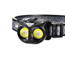 Rechargeable Owl Head Light, New Outdoor Portable White Red Dual Light Source Cat Eye Light, Mini Cute Animal Lighting with Magnet and Hook(Black)