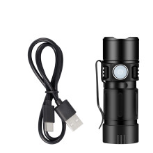 Rechargeable Keychain Flashlight 800LM Ket Light USB Powered for Night Searching Portable and Convenient Outdoor Tool(Black)