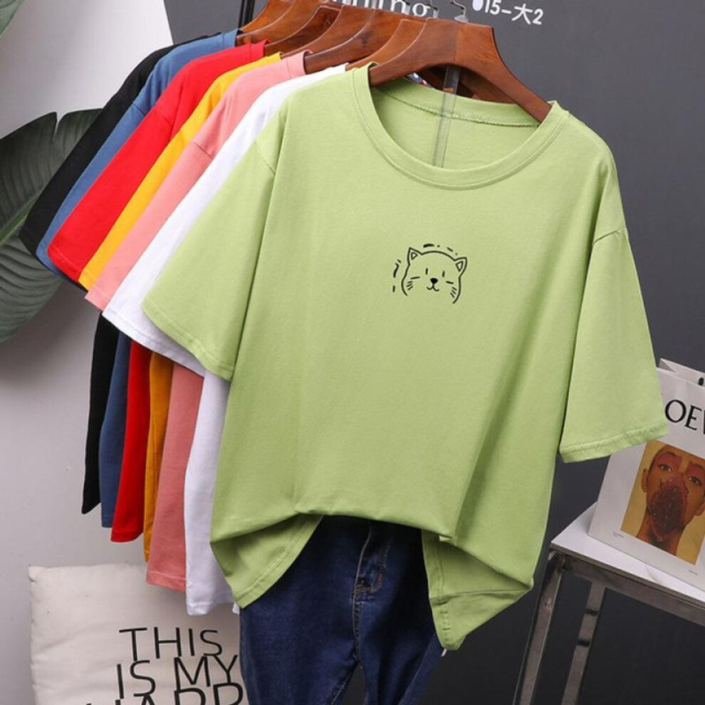 (green, 3XL) TWINFLAMES Kawaii Summer T Shirt Women Oversized Soft Tees Cotton Loose Bouses Tops