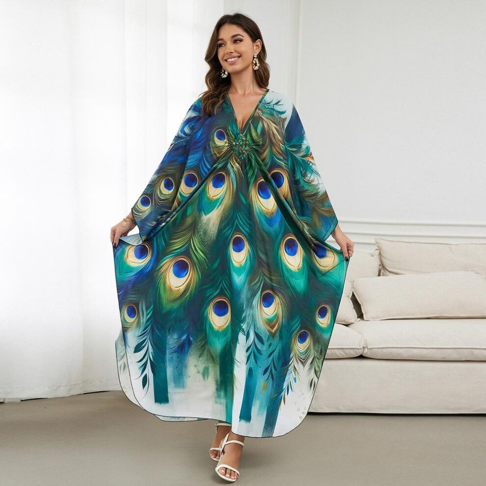 (sunset, One Size) Beach Kaftans for Women Printed Maxi Dresses Cover Ups for Swimwear Summer Vacation Bathing Suits Factory Supply Big Sales