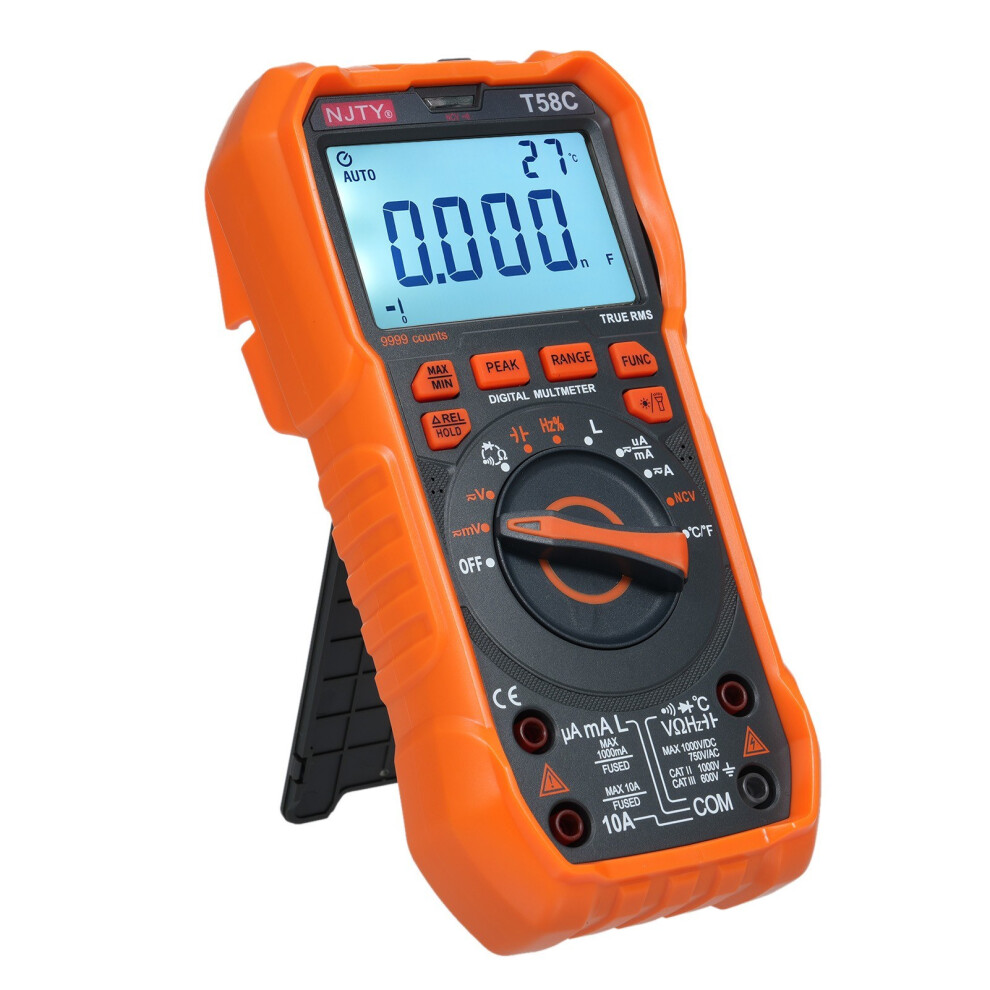 (A) Digital Multimeter 9999 Counts Multimetro Ac/Dc Voltage Meter Capacitance Professional Electrician Tools 4006889789827