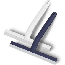 (As show, One size) 2 Pieces Shower Squeegee Silicone Bathroom Squeegees For Shower Bathroom Mirror Glass Tile Cleaningwhite And Blue