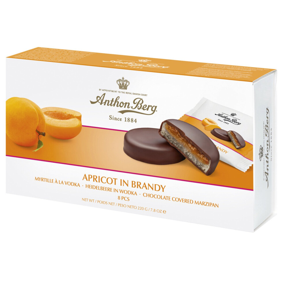 Anthon Berg Apricot In Brandy Marzipan In Chocolate Dark