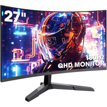 KOORUI 27-Inch QHD Curved Gaming Monitor 180Hz, 1ms MPRT, 1500R VA, FreeSync, HDMI/DP, VESA