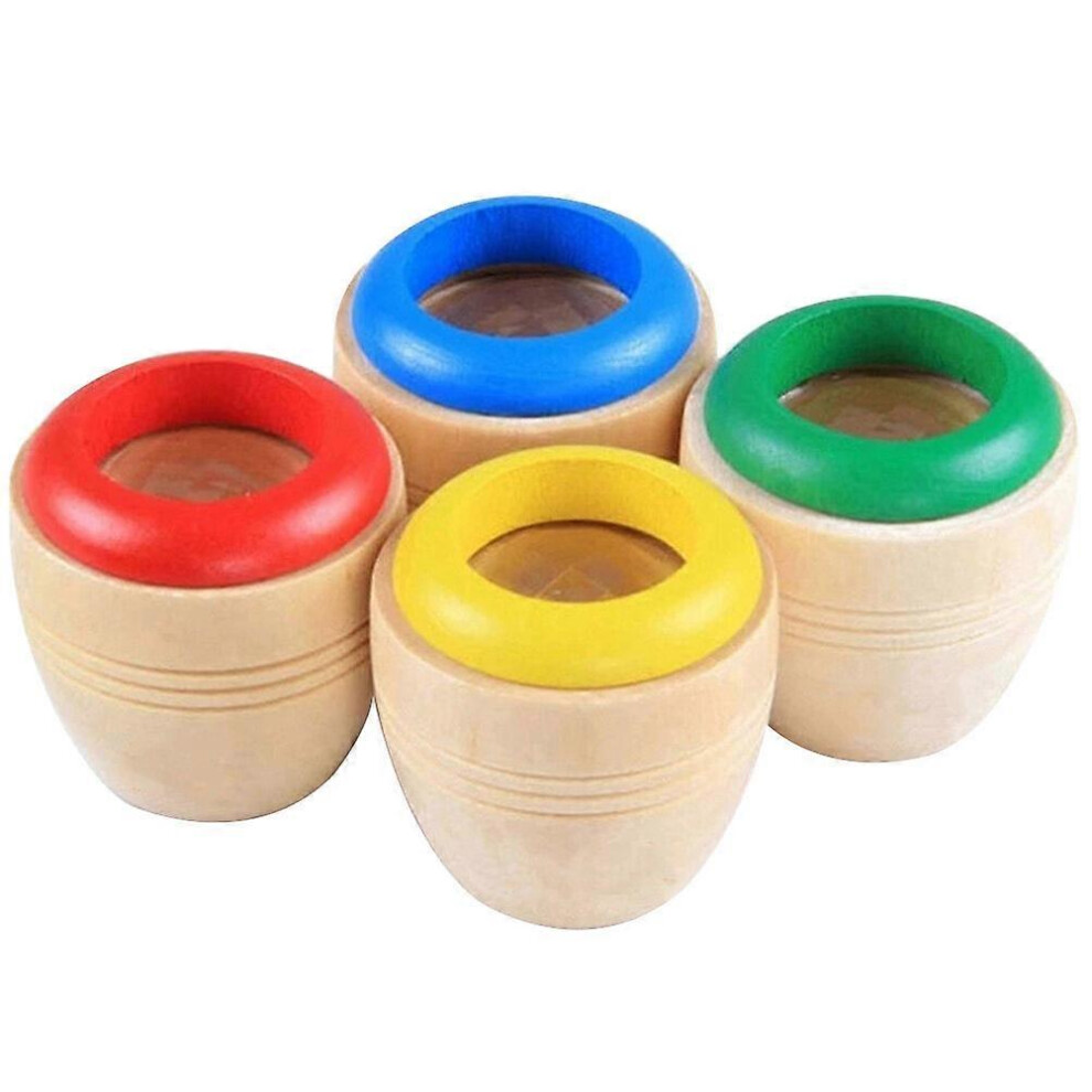 Kricely (As Show, One Size) 4Pcs Small Kaleidoscopes Wooden Kaleidoscopes Wooden Kids Toys Festival Gift