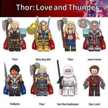 8PCS Thor Love and Thunder Action Mini Figures Thor Jane Star-Lord Gorr Minifigures Fit Lego Toy
