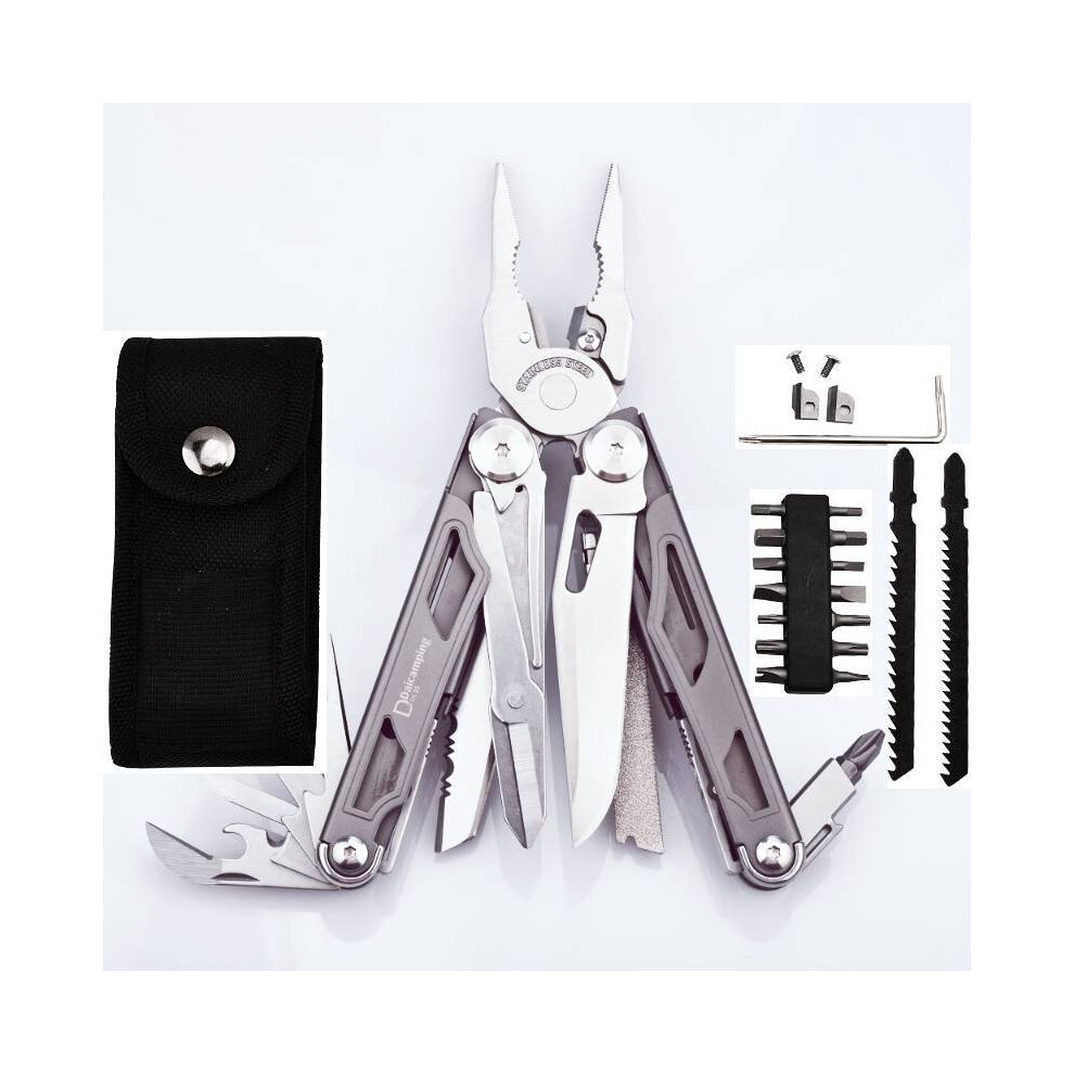 (DL30 full set grey) Daicamping DL30 Replaceable Parts Multitools Hand Tools Multi-tool Folding Knives Clamp Cutters EDC Multifunctional Manual