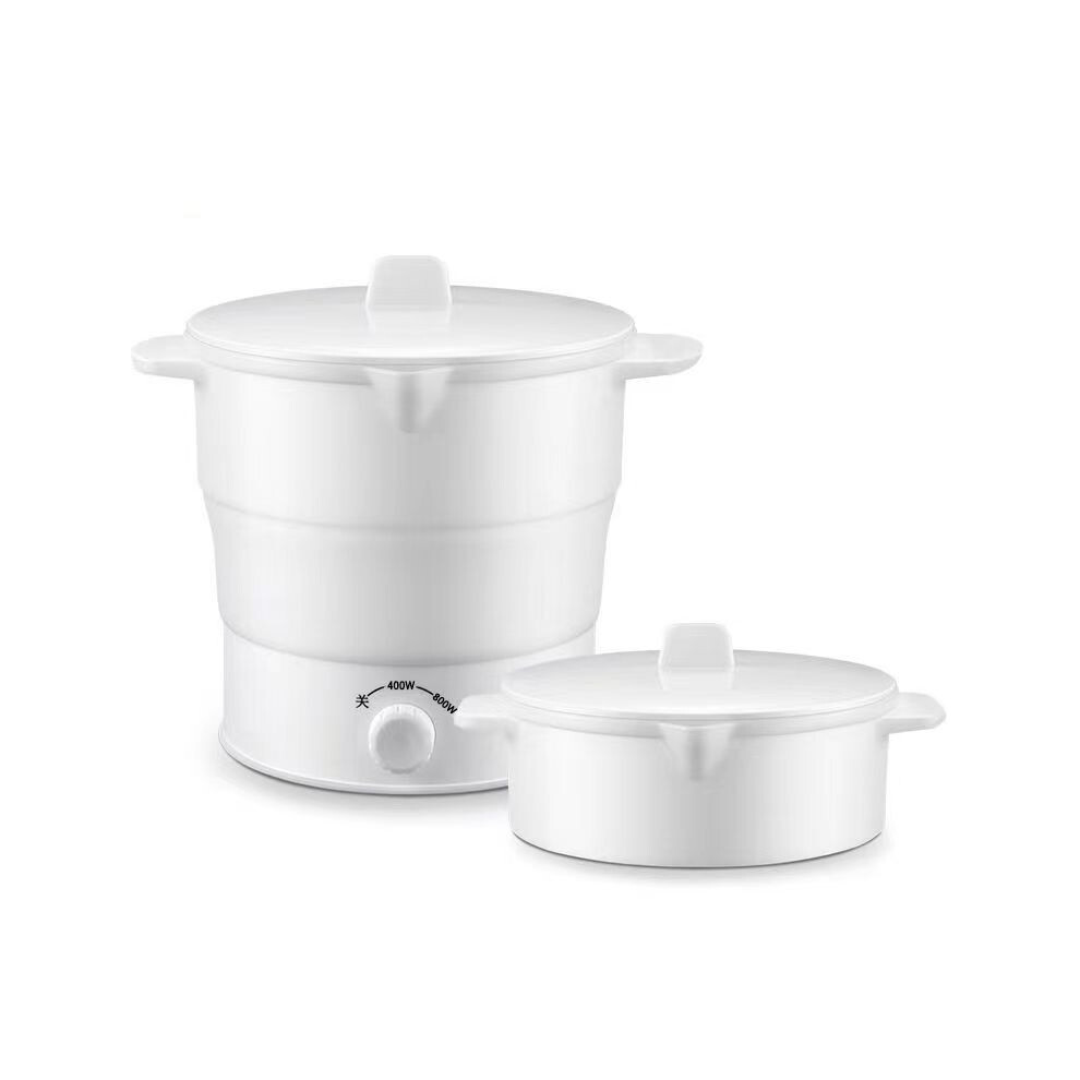 (DG01-White, 220V) 220v Collapsible Electric wok multi-functional household pot dormitory student  electric Rice cooker mini electric cooking