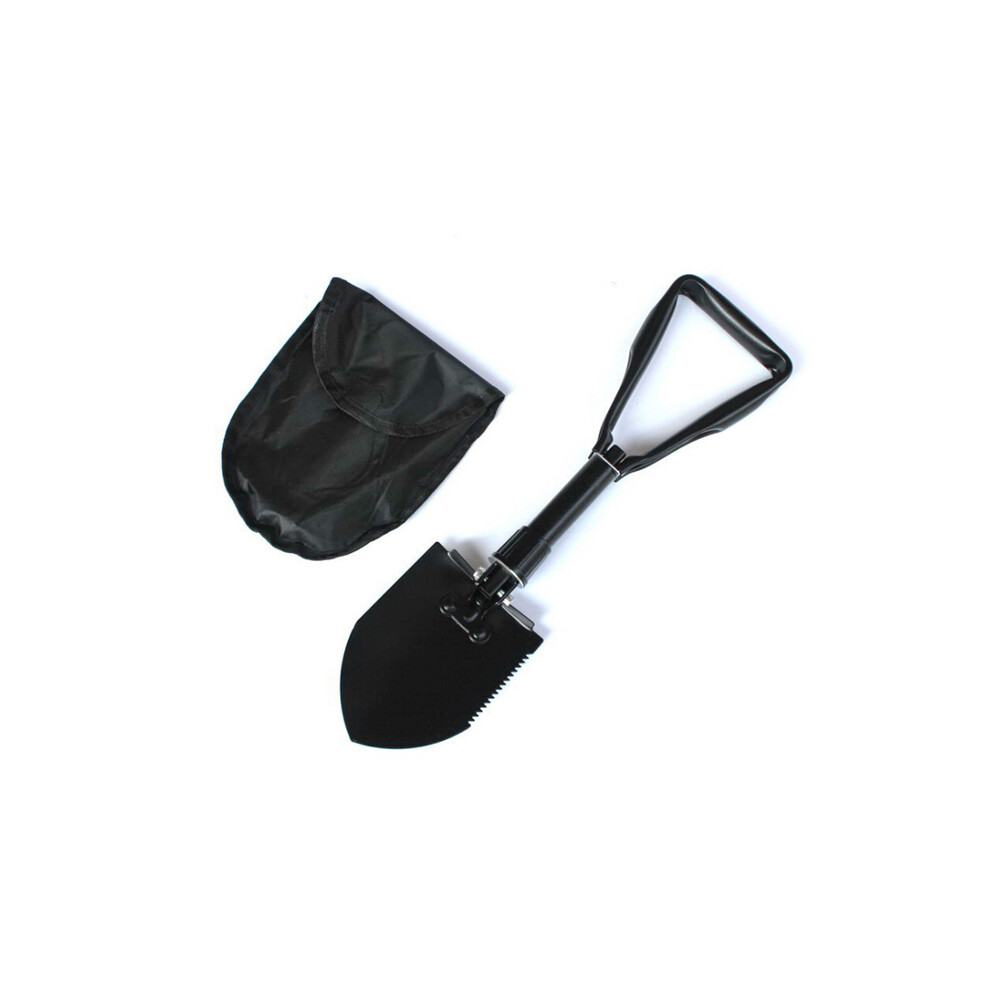 (Black-Small) Folding Shovel Portable  Multifunction Stainless Steel Survival Spade Trowel Camping Outdoor Cleaning Tool  2 Kinds
