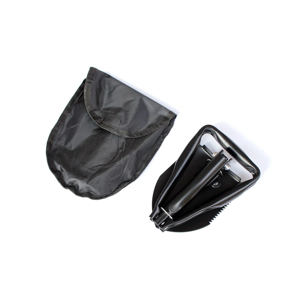 (Black - Big) Folding Shovel Portable  Multifunction Stainless Steel Survival Spade Trowel Camping Outdoor Cleaning Tool  2 Kinds