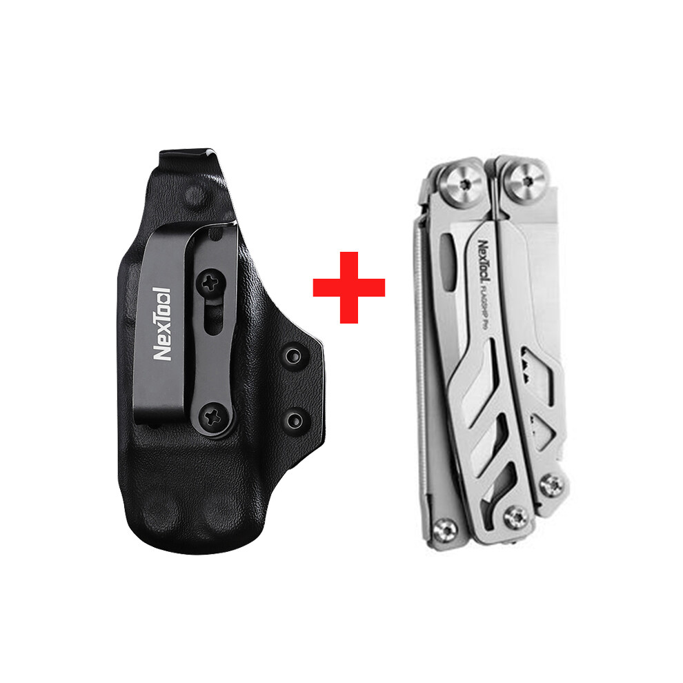 (Silver set) Nextool Flagship Pro 16 in 1 Multitool with Kydex Sheath Folding Pliers Portable Pocket Multipurpose Knife Scissors Multi-tool