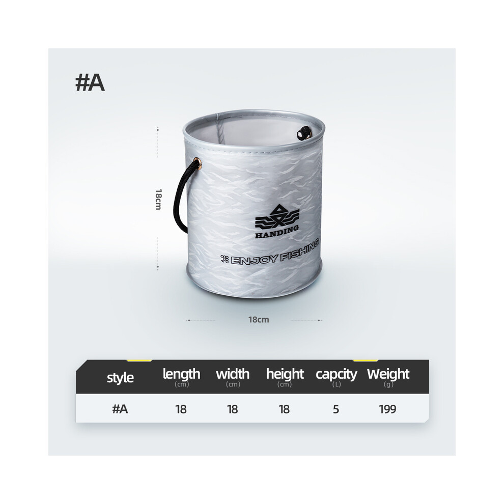 (18x18) HANDING Foldable Fishing Bucket 5MM Thickened Edging 3D Thickening EVA Waterproof Outdoor Camping Multifunction Fishing