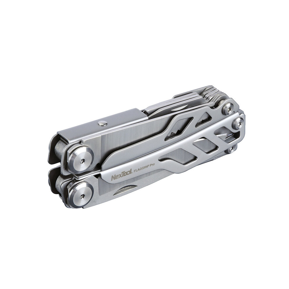 (Silver Flagship Pro) NexTool Flagship Pro EDC Outdoor Hand Set 16 IN 1 Multi-Tool Pliers Folding Knife Screwdriver Can Opener Version