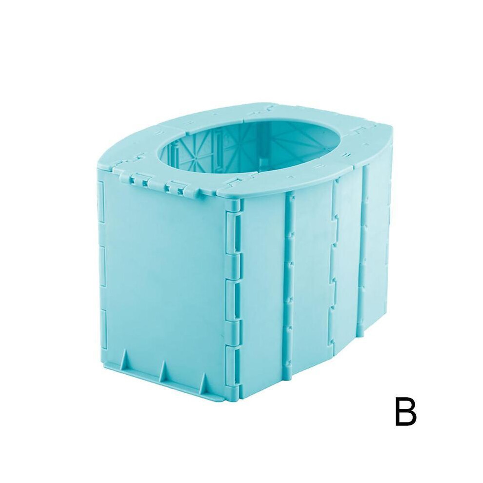 (Blue) Portable Folding Toilet Commode Car Camping For Travel Bucket Camp Hiking Long Trip Outdoor Multifunction Children's Toilet