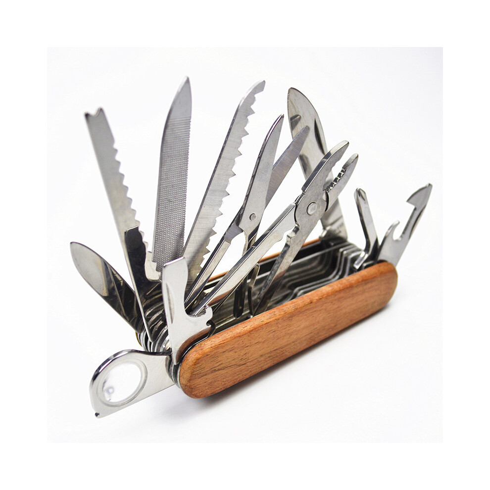 (30 Function) Sale Multifunctional  Folding knife Wood Handle Pocket Knife MultifunctionalArmy Knives military survival knives EDC Tools