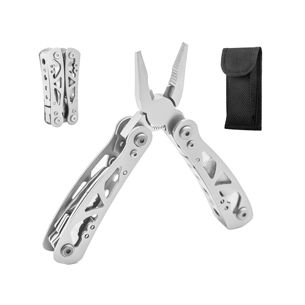 (WHITE) Stainless Steel Plier Portable Multitool Folding Plier Knife Outdoor EDC Camping Pocket Knife Multifunction Screwdriver