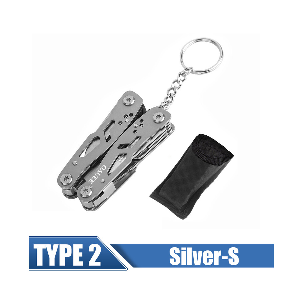 (Silver-S) Multipurpose Knife Stainless Steel Multi-tool Pocket Knife Pliers Folding Knife Pliers Portable Folding Blade Navaja Multiusos