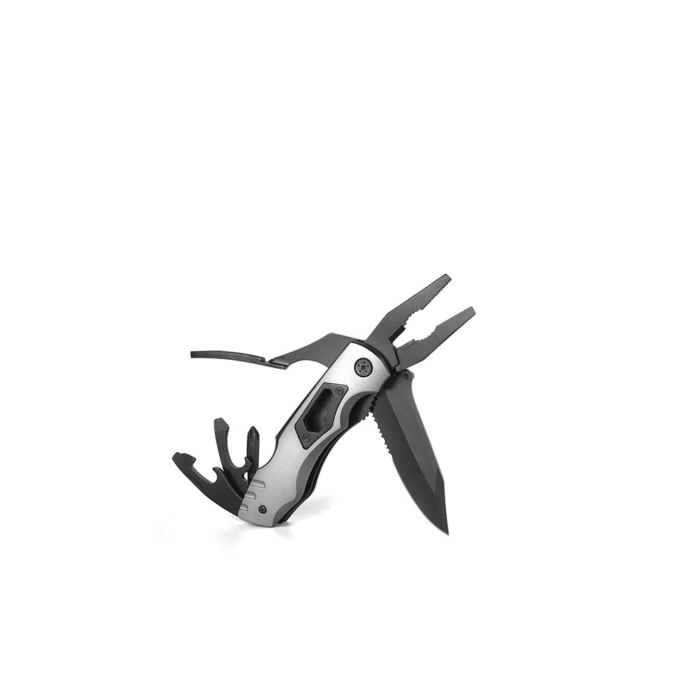 (GRAY) Multifunctional Knife Edc Folding Pliers Portable Multi-Purpose Folding Pliers Combination Knife Outdoor Emergency survival