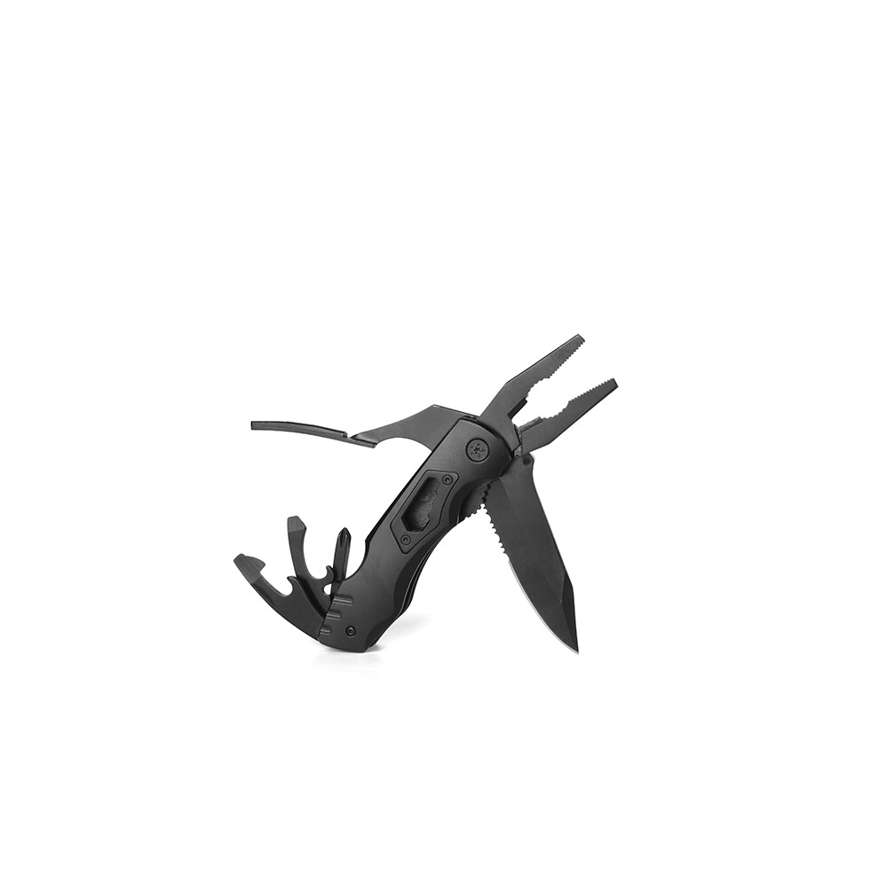 (Black) Multifunctional Knife Edc Folding Pliers Portable Multi-Purpose Folding Pliers Combination Knife Outdoor Emergency survival