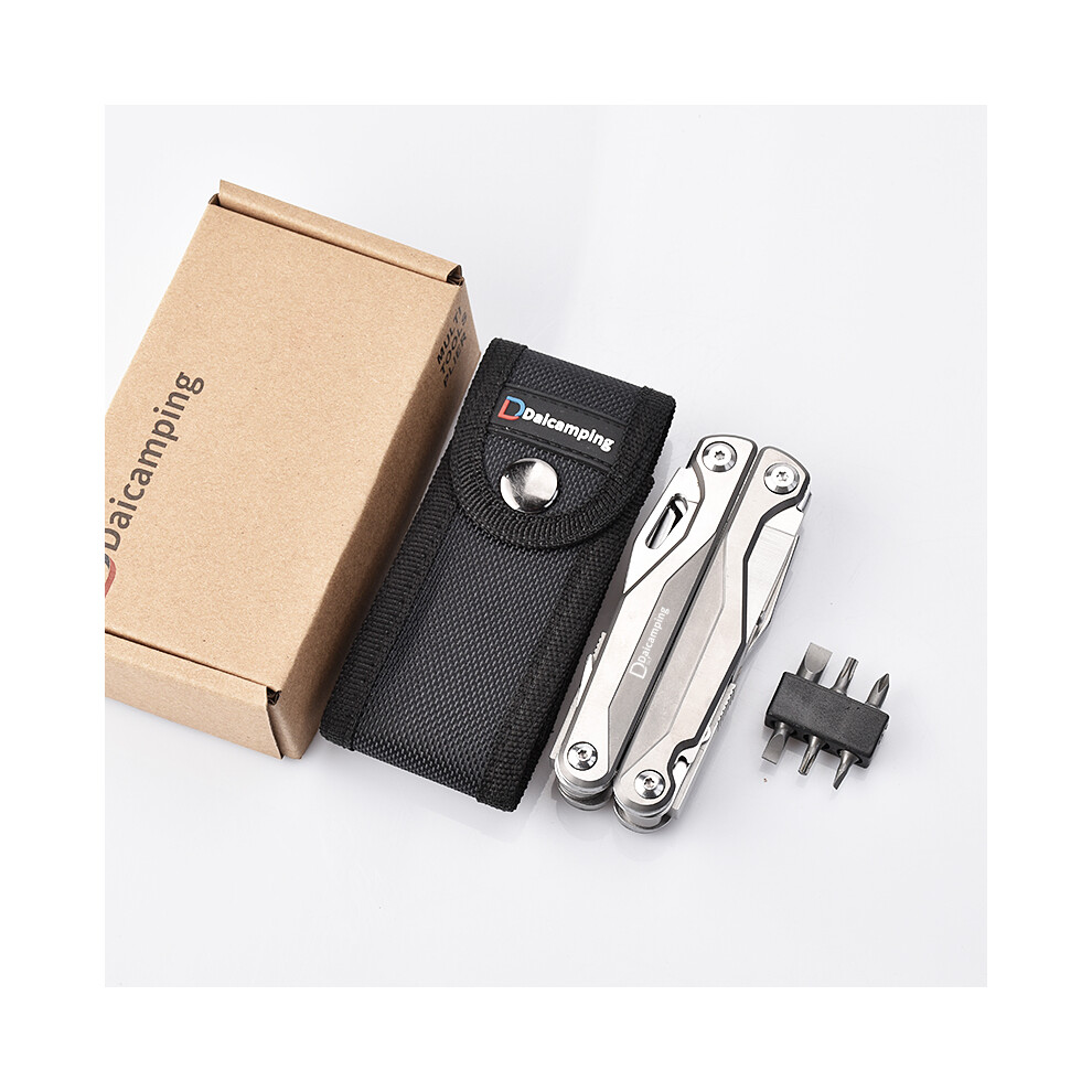 (DL7) Daicamping DL7 Titanium Alloy Handle Housework Multifunction Tools Clamp Exchange Cutter Kit EDC Folding Knife Multitools