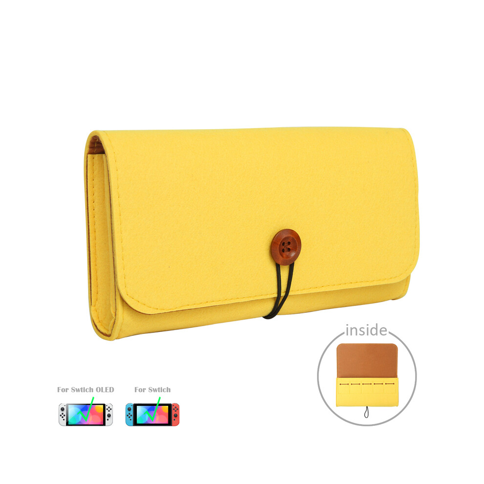 (05 ) Carrying Storage Bag Game Card Host Portable Travel Protection Cover For Nintendo Switch Oled Ns Carry Protective Pouch Yellow 9190758641042