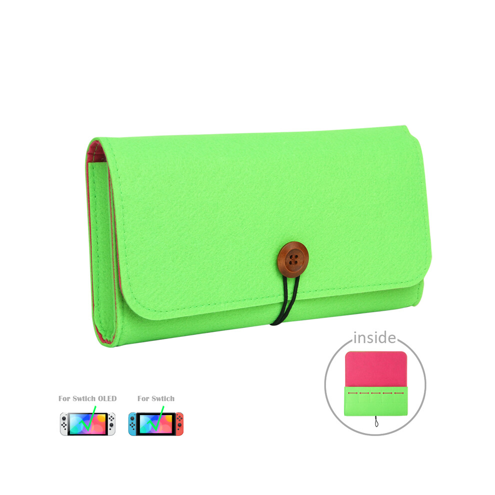 Maxpower (07 Fluorescentgreen) Carrying Storage Bag Game Card Host Portable Travel Protection Cover For Nintendo Switch Oled Ns Carry Protective Pouch