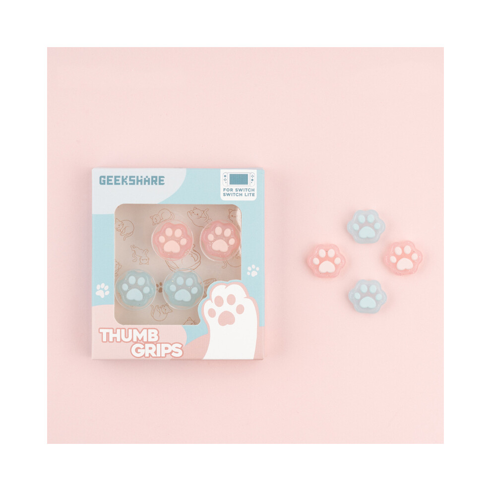 (Transparent) Shaped Cat Claw Thumb Grip Cap Silicone Soft Protective Cover Controller Thumbstick Case For Nintendo Switch Oled Joycon 9190758640267