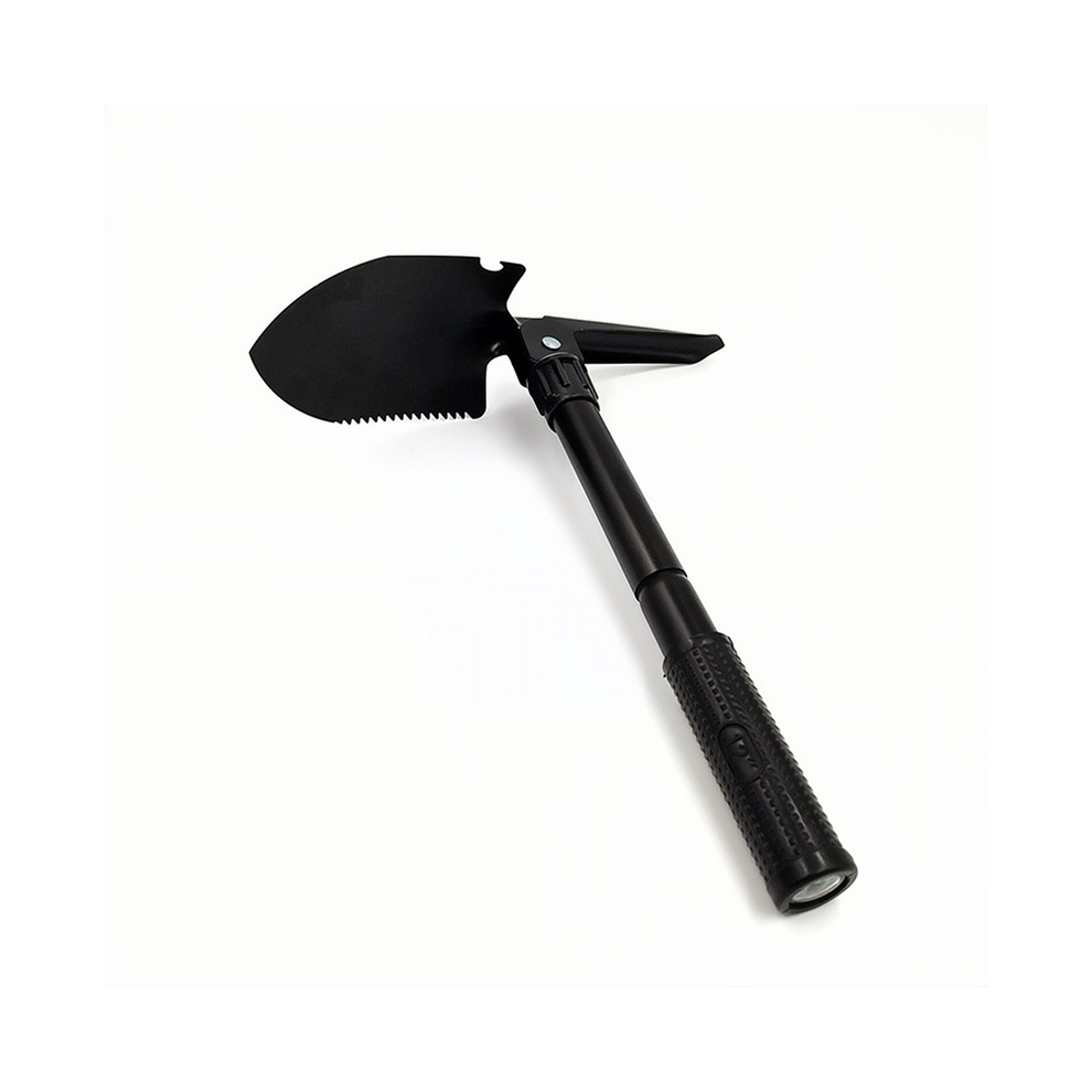 (Black) Multifunction Camping Shovel Survival Folding Shovels Military Tactical Shovel Hiking Outdoor Garden Hoe Digging Tool Kit