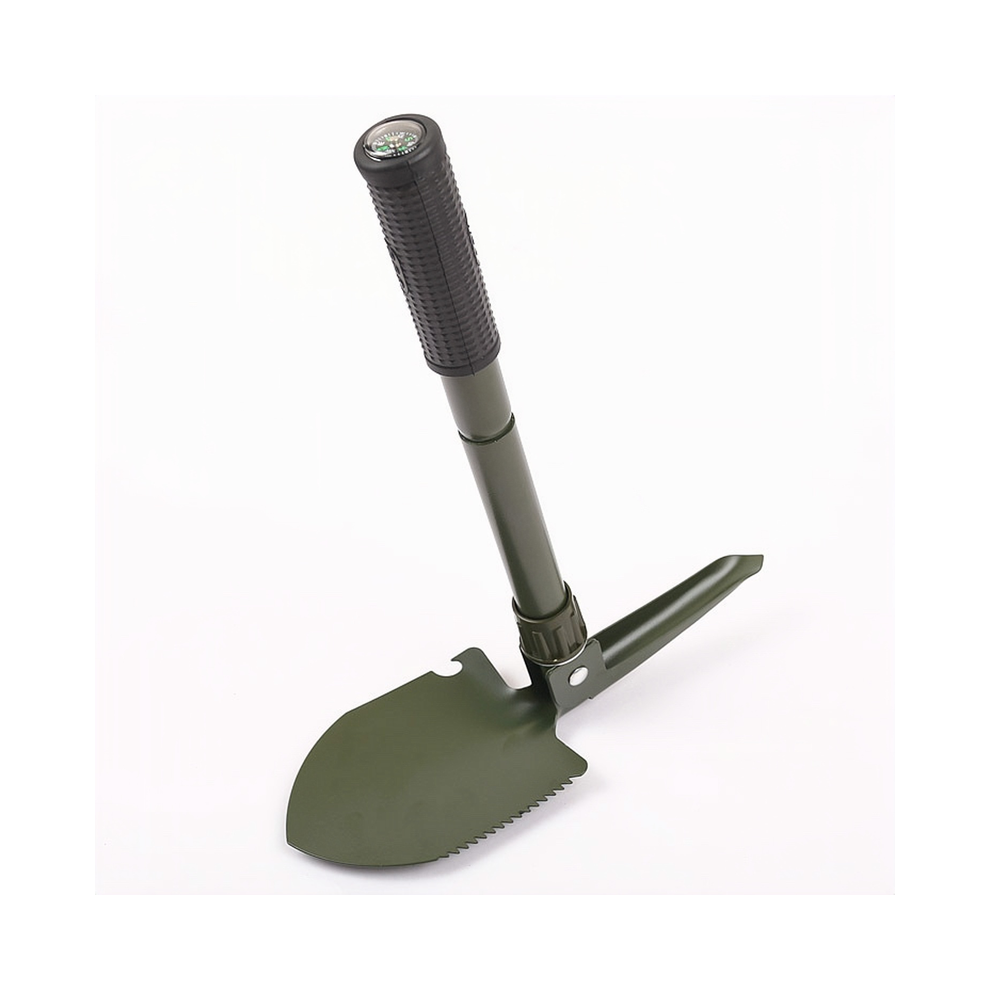 (Green) Multifunction Camping Shovel Survival Folding Shovels Military Tactical Shovel Hiking Outdoor Garden Hoe Digging Tool Kit