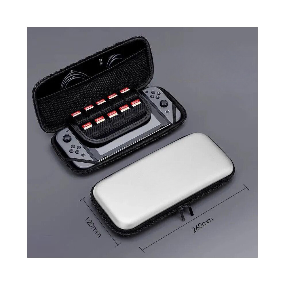 Maxpower (Silver) Portable Storage Bag For Nintendo Switch Waterproof Case Hard Shell Ns Console Nintend Switch Carrying Case