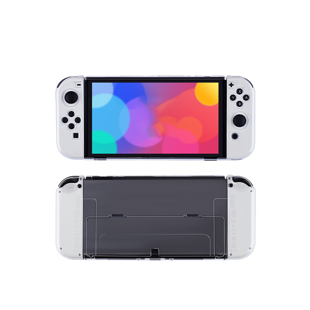 Maxpower (Transparent, Nintendo Switch) Protective Case Compatible With Nintendo Switch Oled Console And Joy-Cons, Switch Can Be Inserted In Dock With Shell