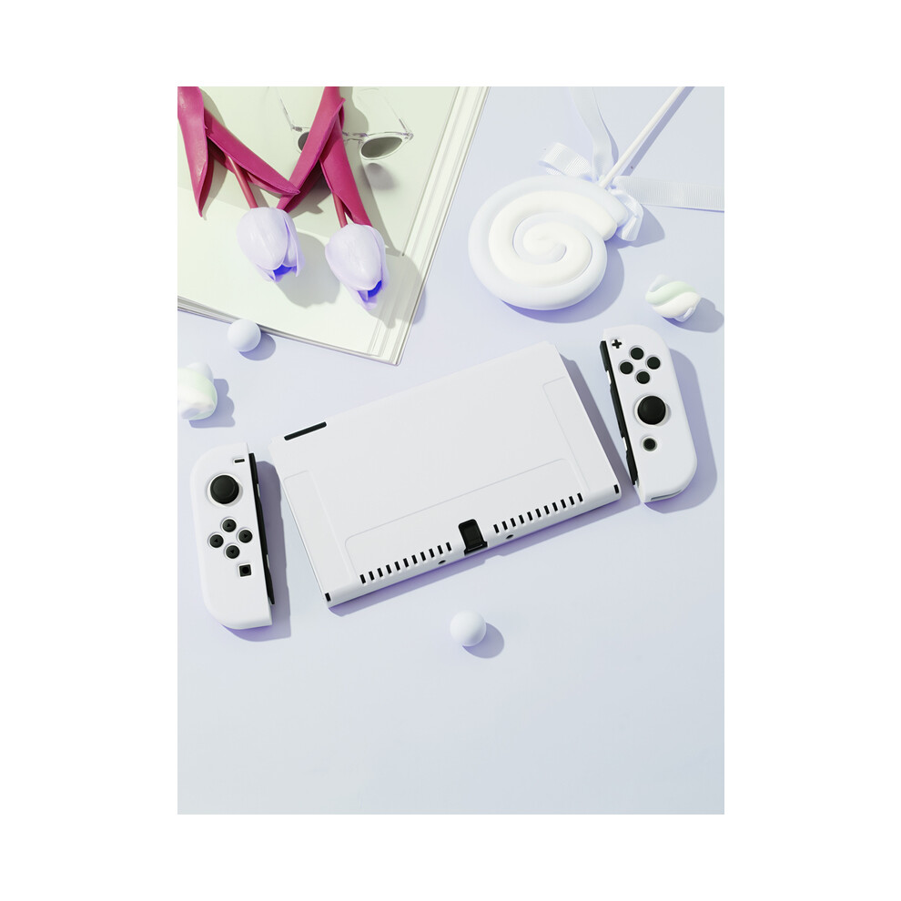 (, Nintendo Switch) Protective Case Compatible With Nintendo Switch Oled Console And Joy-Cons, Switch Can Be Inserted In Dock With Shell White 9190758639889