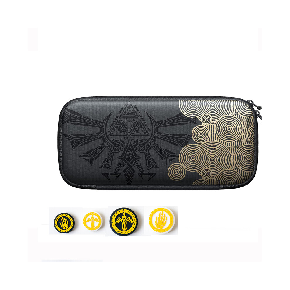 Maxpower ( Case 2Ns 2Pro) Carrying Case With Thumb Grips For Nintendo Switch, The Legend Of Zelda Tears Of The Kingdom Black