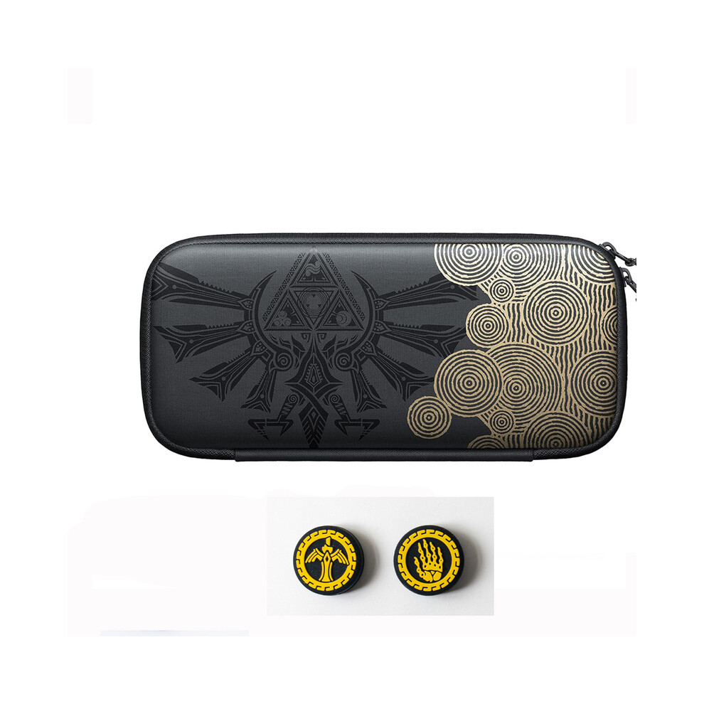 Maxpower ( Case 2Pcs Ns) Carrying Case With Thumb Grips For Nintendo Switch, The Legend Of Zelda Tears Of The Kingdom Black